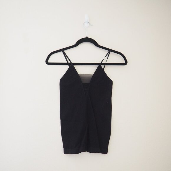 Free People Black Come Around Mesh Spaghetti Strap Cami Tank Top sz xs/s - Picture 4 of 6